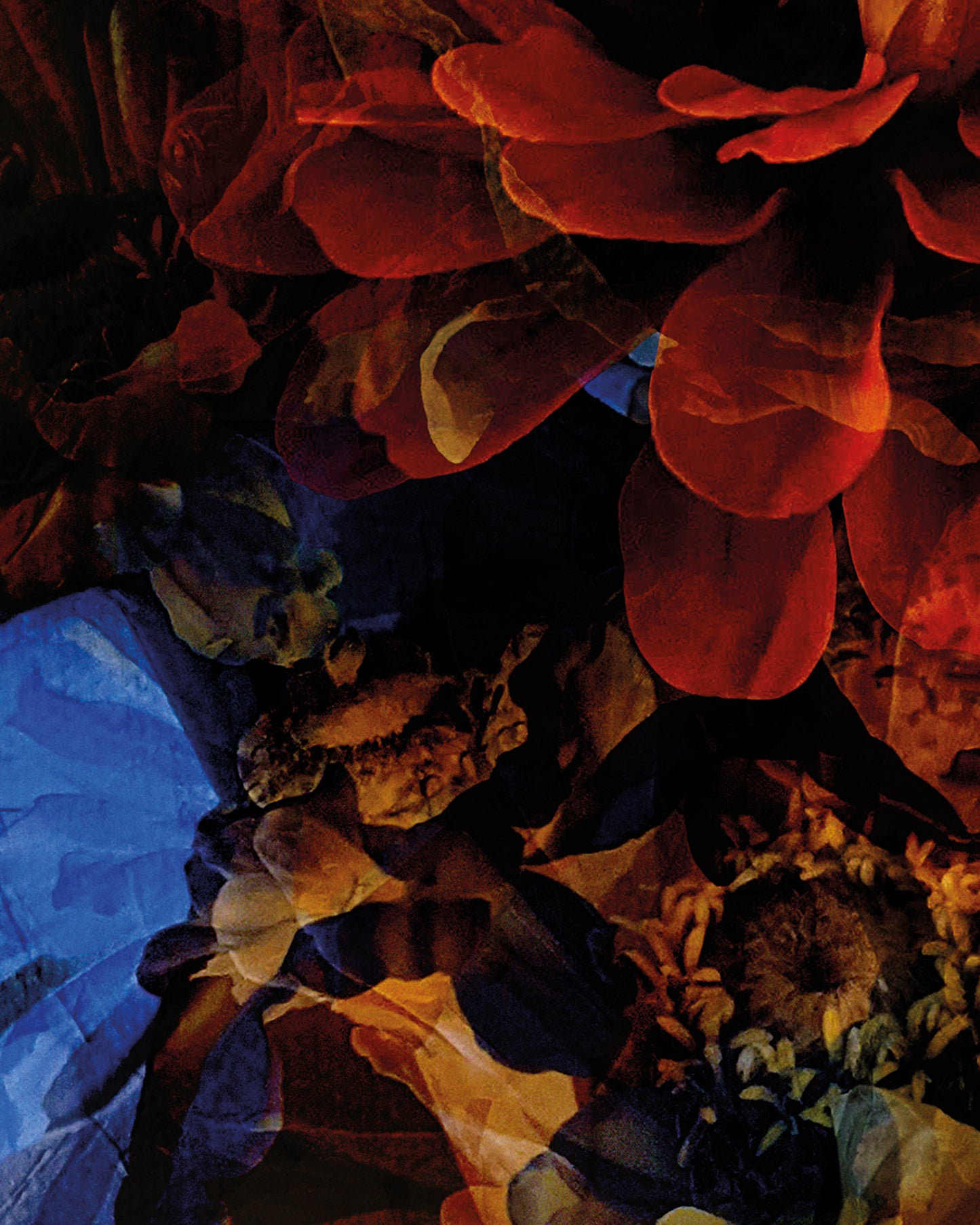 Limitierte Edition 'deep moment' von Theresa Lambrecht und Karolin Kruger, digitale Collage, die einen tiefen, nachdenklichen Moment einfängt, verfügbar auf Alu-Dibond.