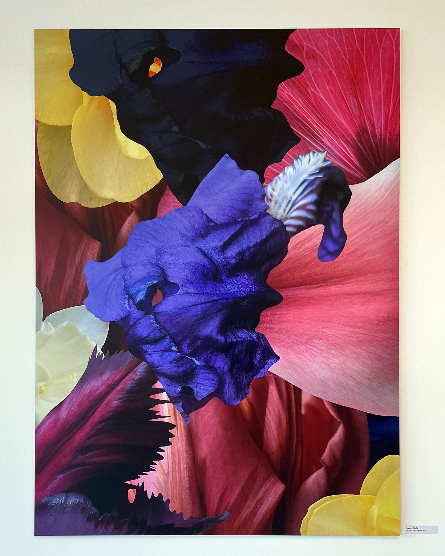 Kunstwerke von Theresa Lambrecht und Karolin Kruger aus der Ausstellung 'the garden in my heart' bei Dentons Kanzlei Berlin Gendarmenmarkt, digitale Kunst, Blumen Kunst, Großformate Blumen, Art for Sale, trust