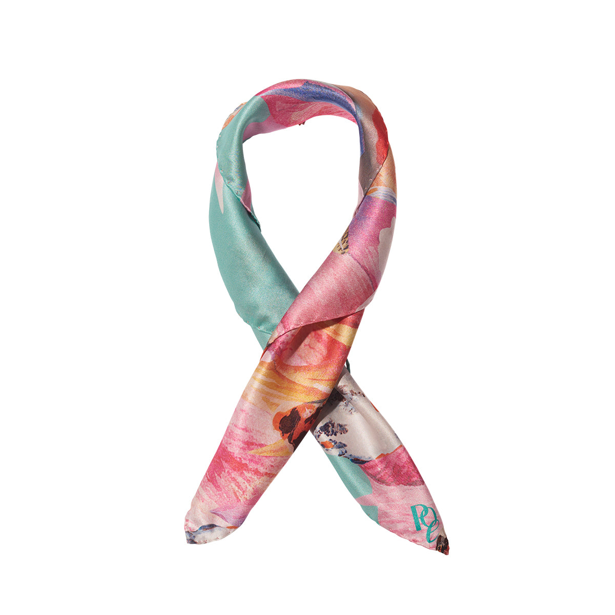 Exklusives Seidentuch mit Kunstprint von Theresa Lambrecht, KaDeWe Tuch Kollektion, hochwertige bunte Seidentücher