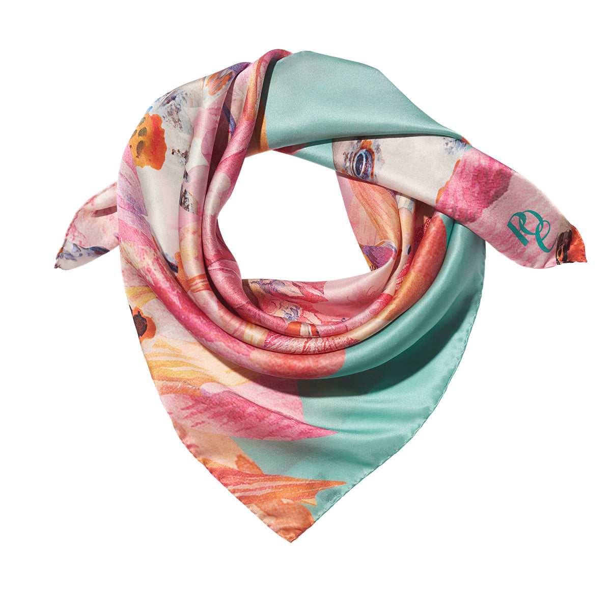 Exklusives Seidentuch mit Kunstprint von Theresa Lambrecht, KaDeWe Tuch Kollektion, hochwertige bunte Seidentücher