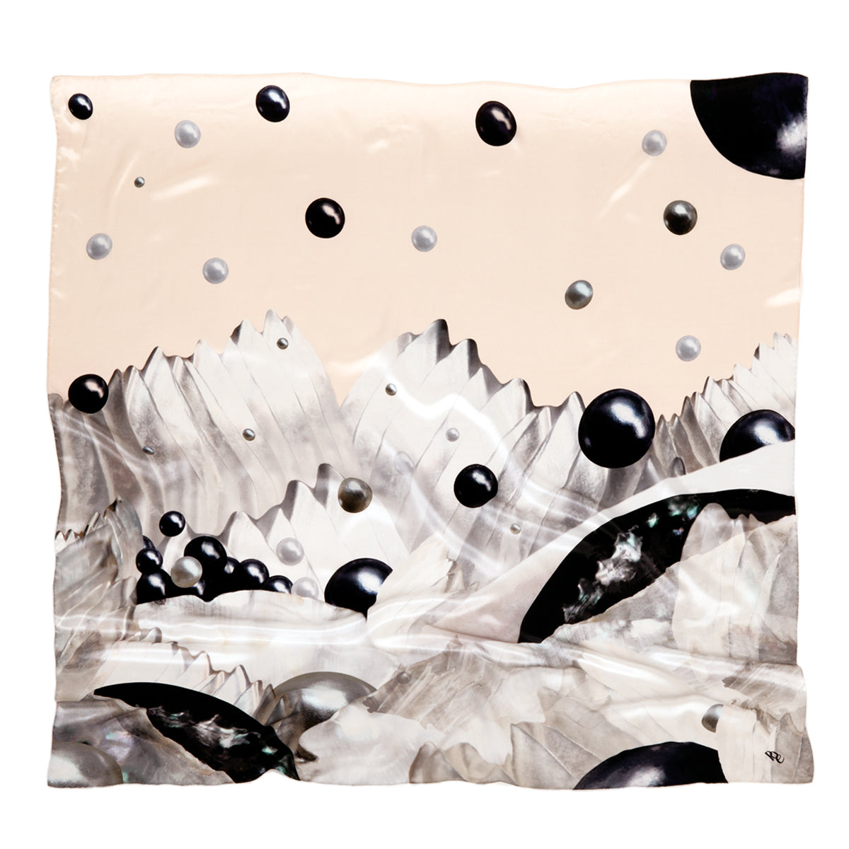Exklusives Seidentuch mit Kunstprint von Theresa Lambrecht, KaDeWe Tuch Kollektion, hochwertige bunte Seidentücher